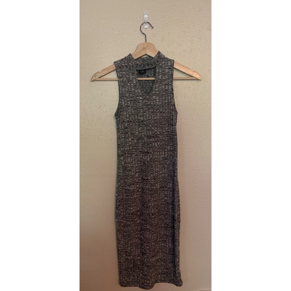 Rue 21 Ribbed Mock Neck MIDI Dress with Chest Cut Out